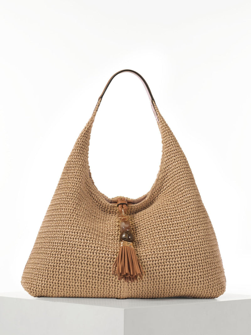 Luella Grey Natural Pandora Suede Hobo Bag