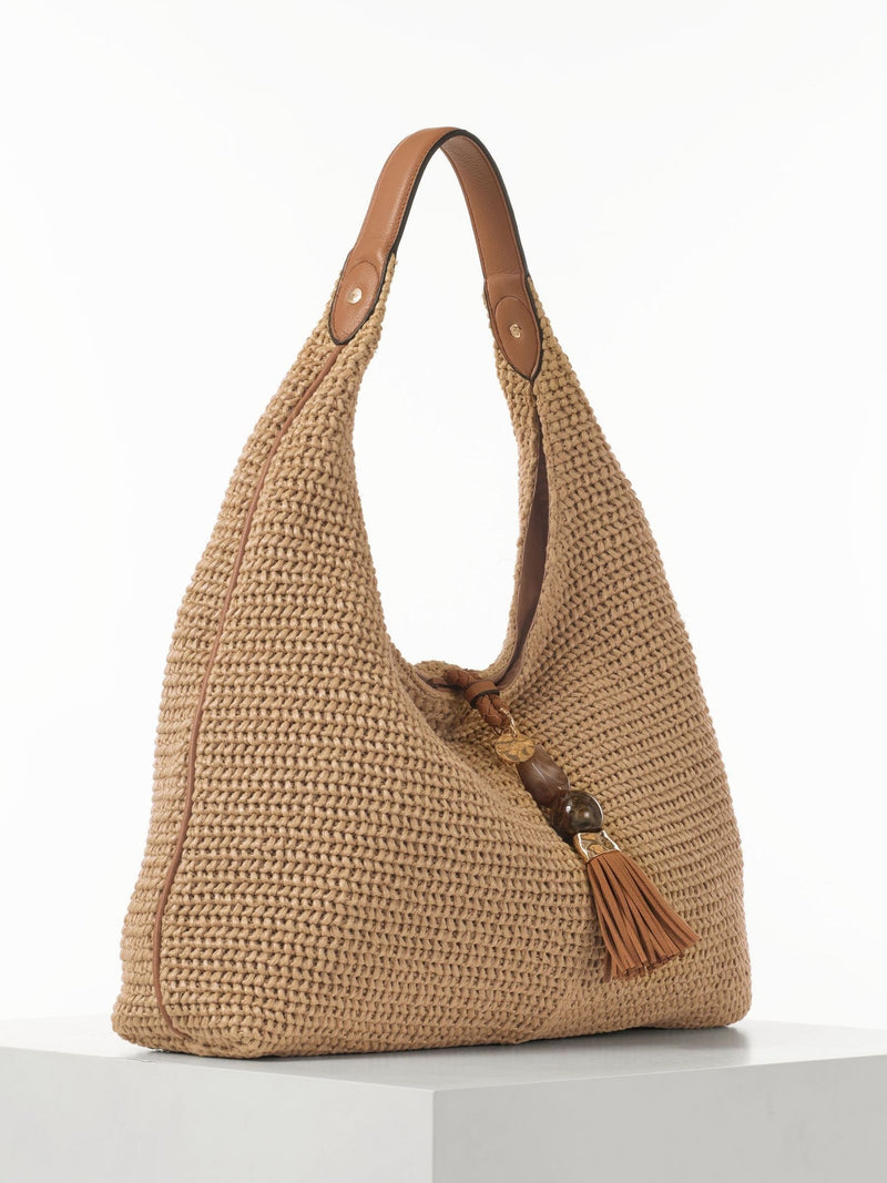Luella Grey Natural Pandora Suede Hobo Bag
