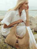 Luella Grey Natural Pandora Suede Hobo Bag