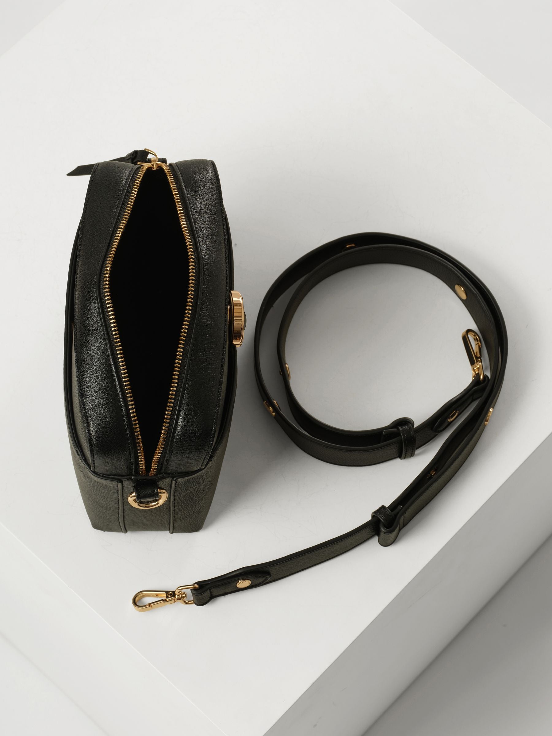 Luella Grey black Sian camera cross-body bag, imported from the UK
