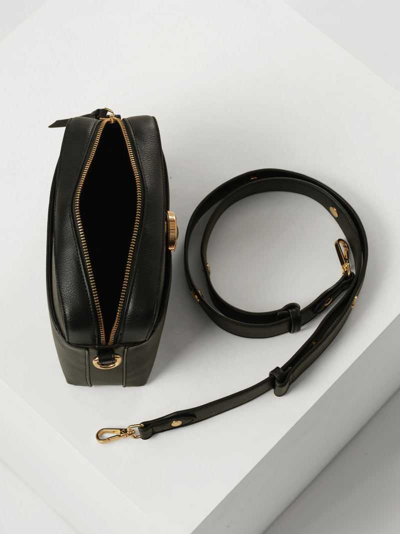 Luella Grey black Sian camera cross-body bag, imported from the UK