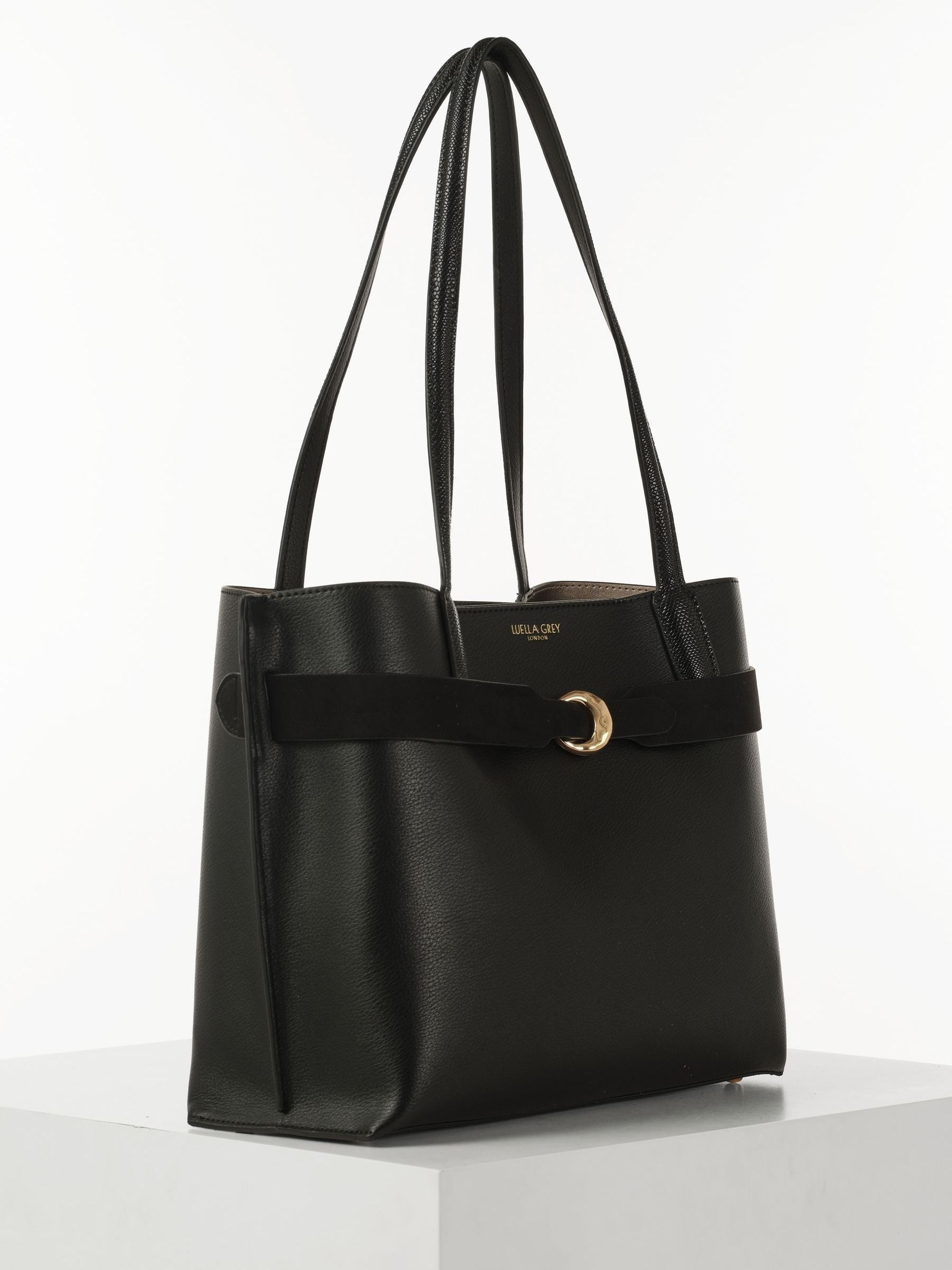 Luella Grey black Connie laptop tote bag, imported from the UK