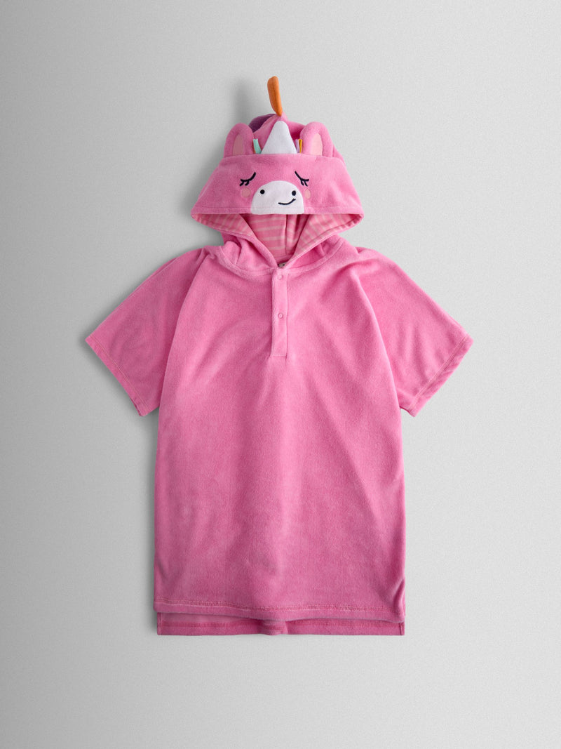 JoJo Maman Bébé pink unicorn hooded poncho towel - British product