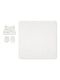 Huggies baby gift set white 100% cotton blanket hat mittens, UK version