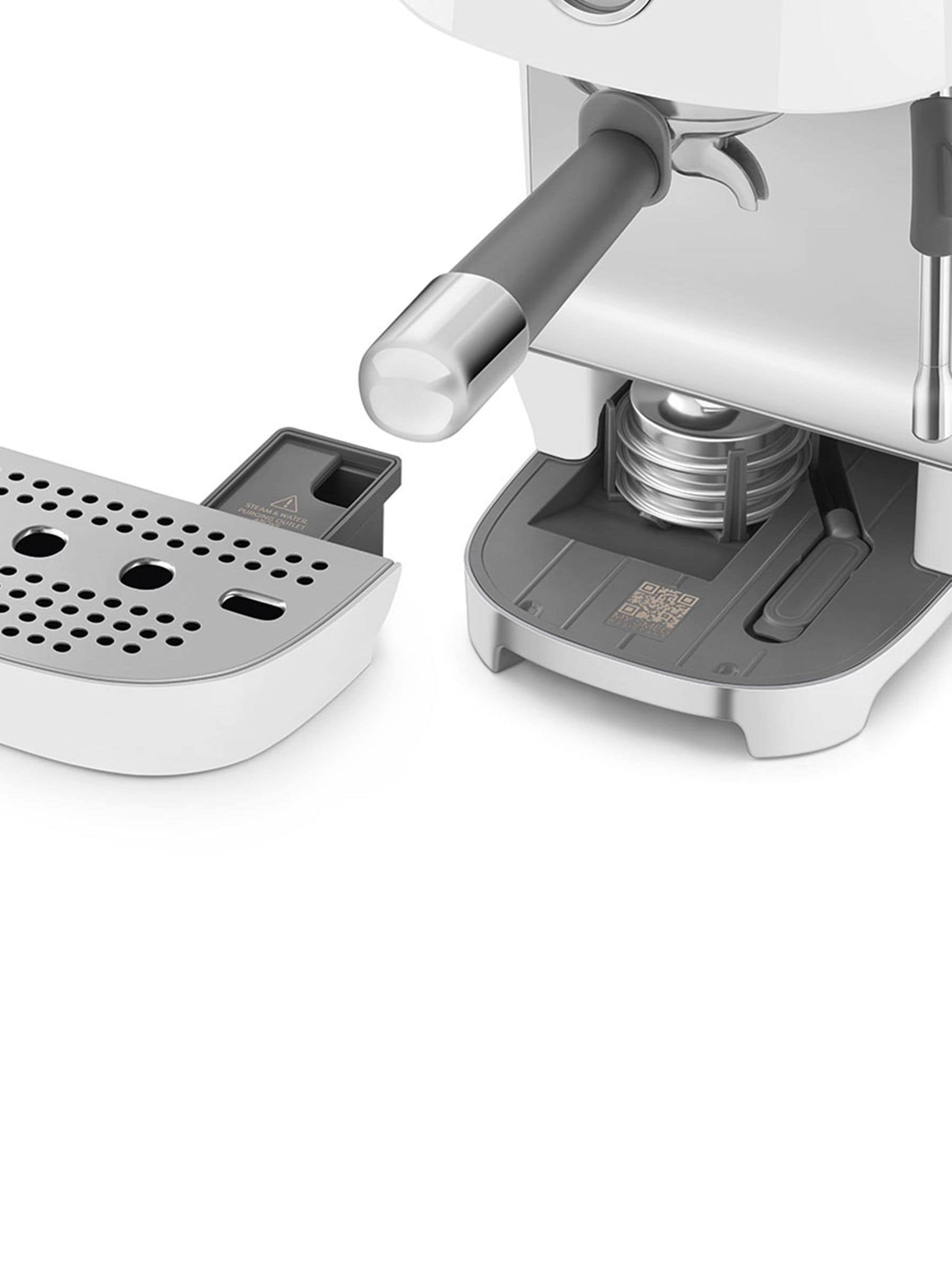 Smeg white espresso and cold brew coffee machine, UK version