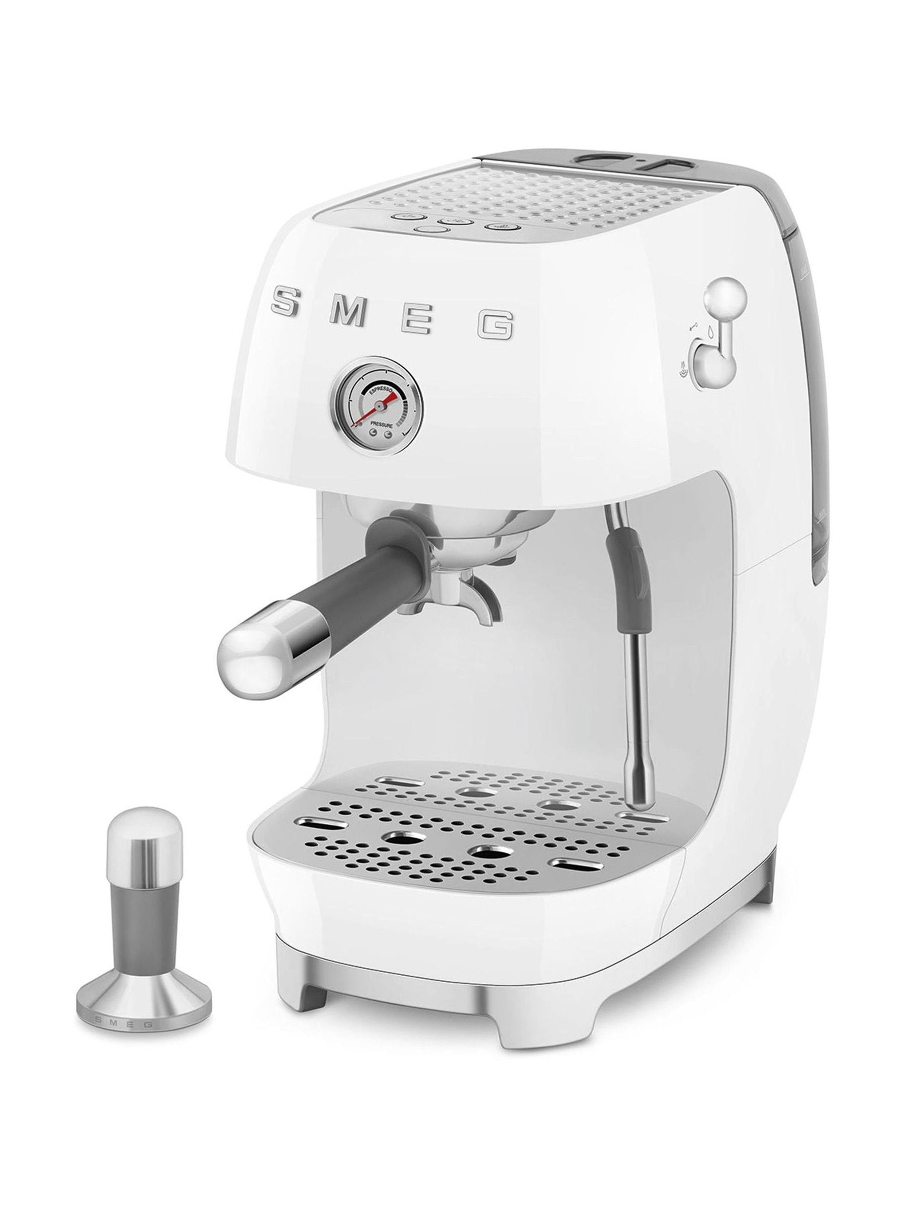 Smeg white espresso and cold brew coffee machine, UK version