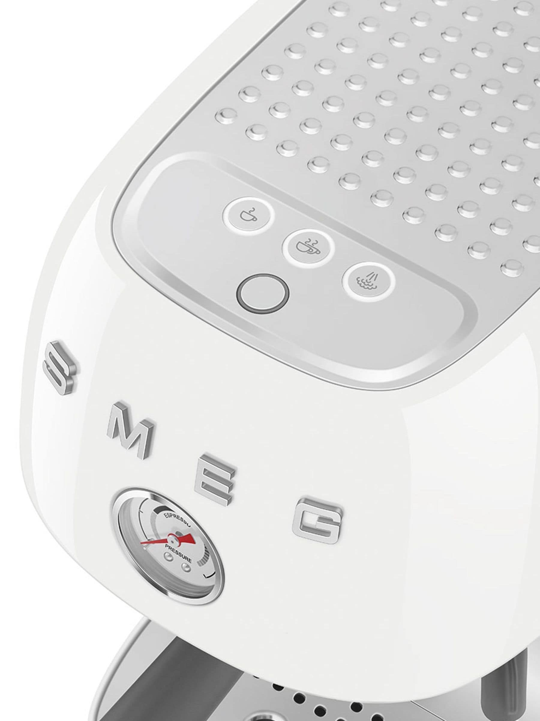 Smeg white espresso and cold brew coffee machine, UK version