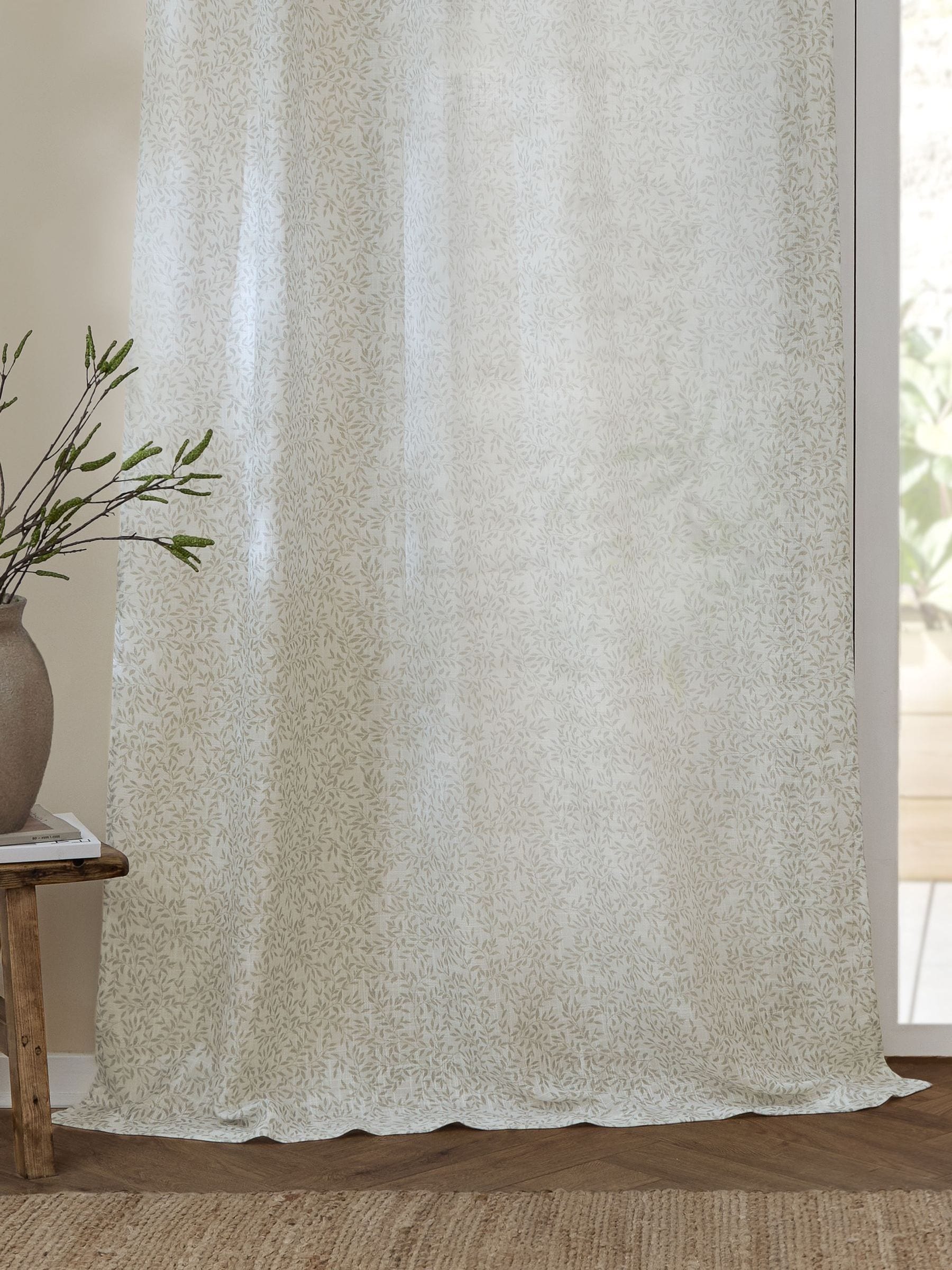 Yard woven sheer curtain Natural Perrie Leaf, imported from the UK