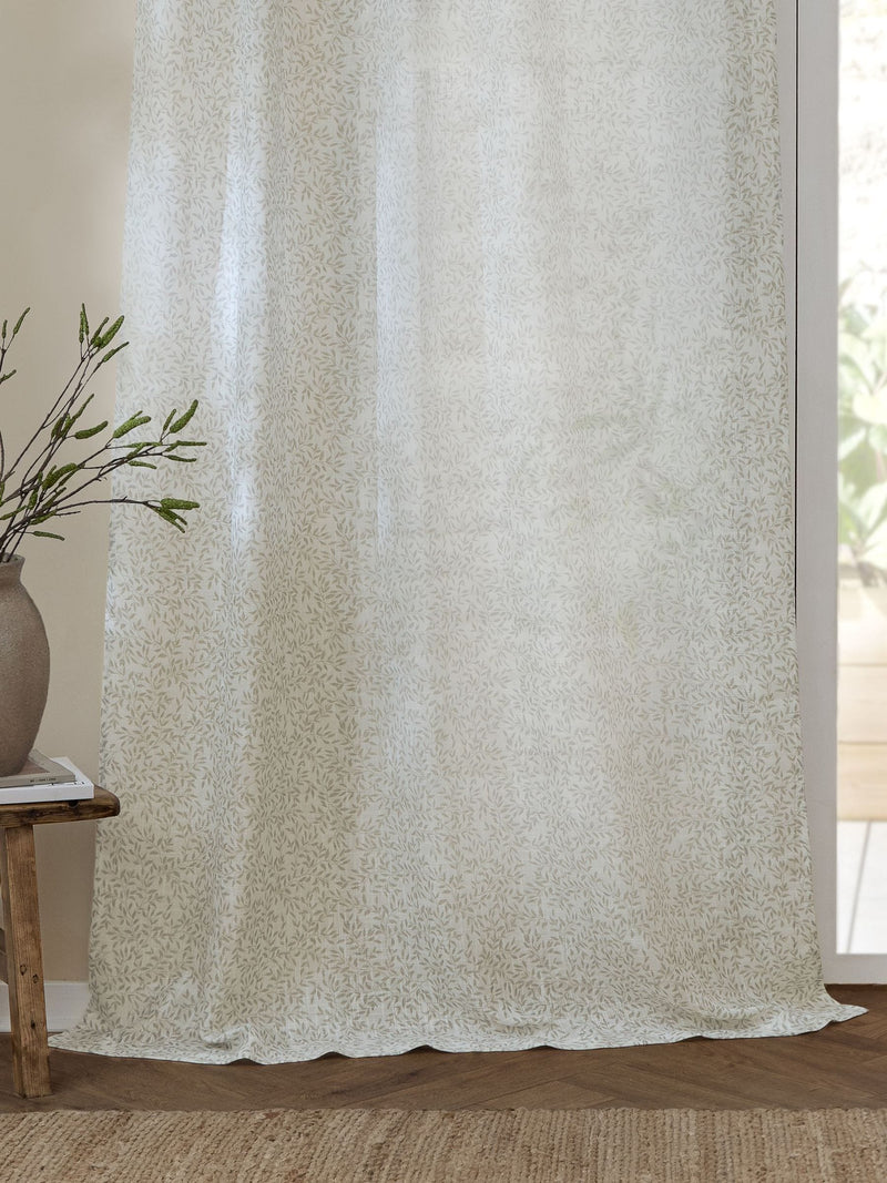 Yard woven sheer curtain Natural Perrie Leaf, imported from the UK
