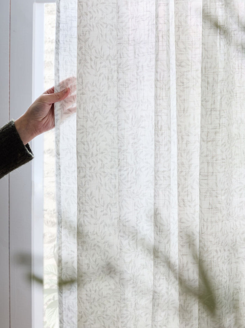 Yard woven sheer curtain Natural Perrie Leaf, imported from the UK