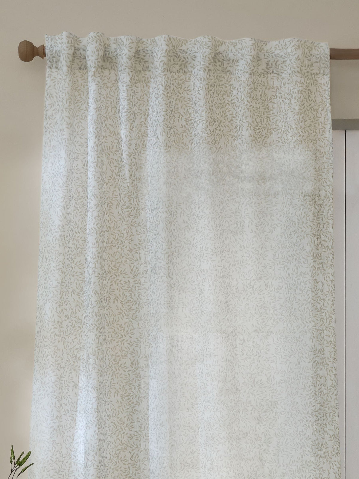 Yard woven sheer curtain Natural Perrie Leaf, imported from the UK