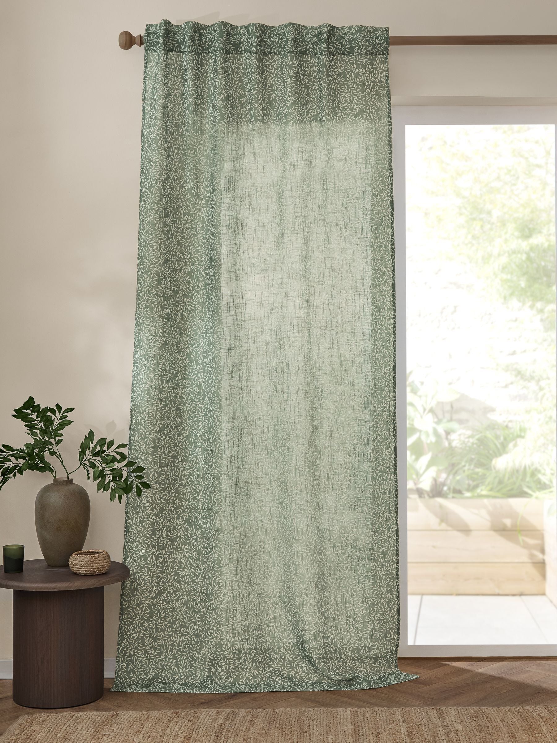 Yard Forest Perrie Leaf sheer curtain panel, UK version
