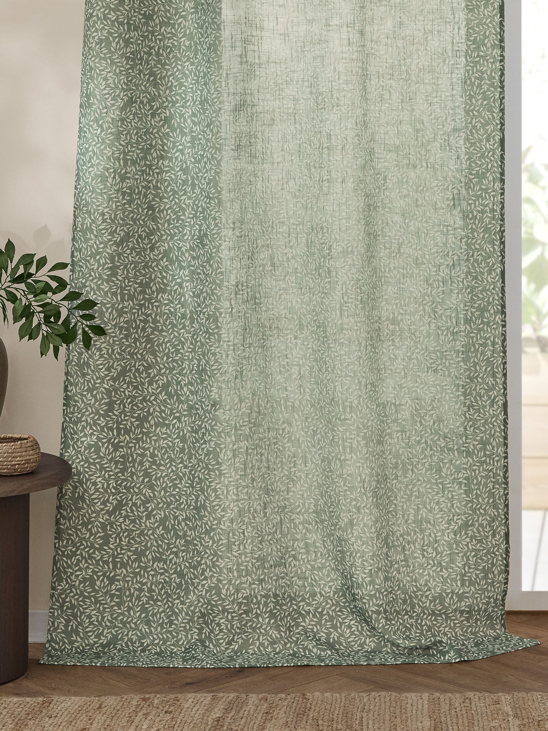 Yard Forest Perrie Leaf sheer curtain panel, UK version