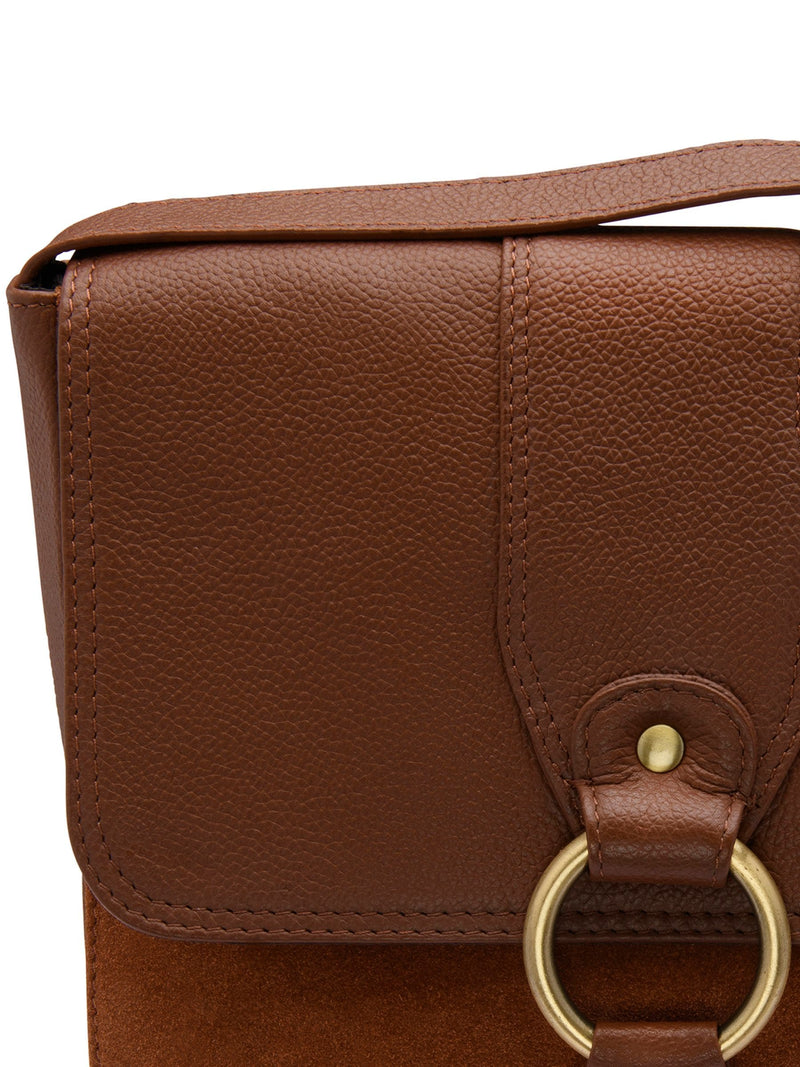 Lotus brown leather handbag with adjustable strap (British brand)