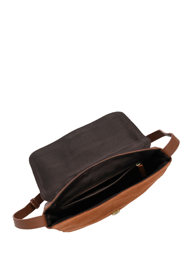 Lotus brown leather handbag with adjustable strap (British brand)