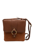 Lotus brown leather handbag with adjustable strap (British brand)