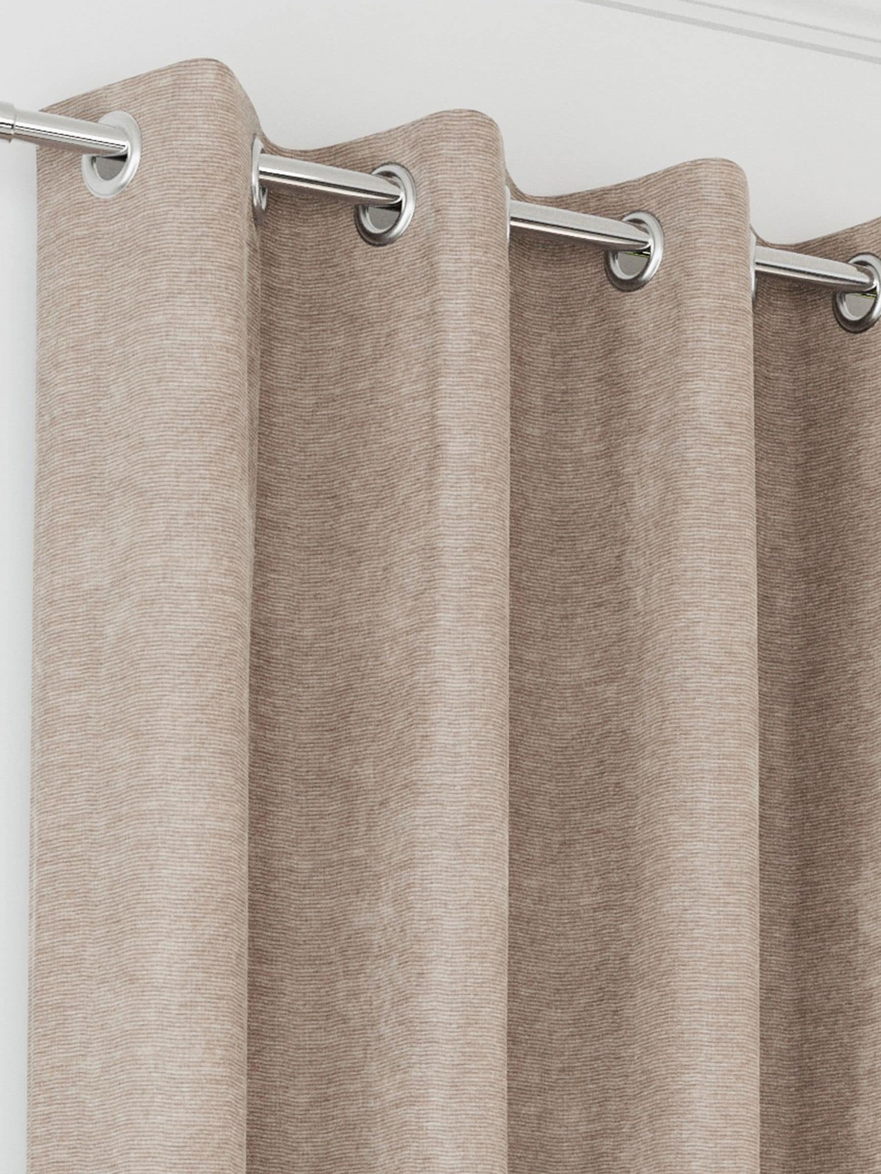 Enhanced Living Sand Knightsbridge Chenille Blackout Eyelet Curtains