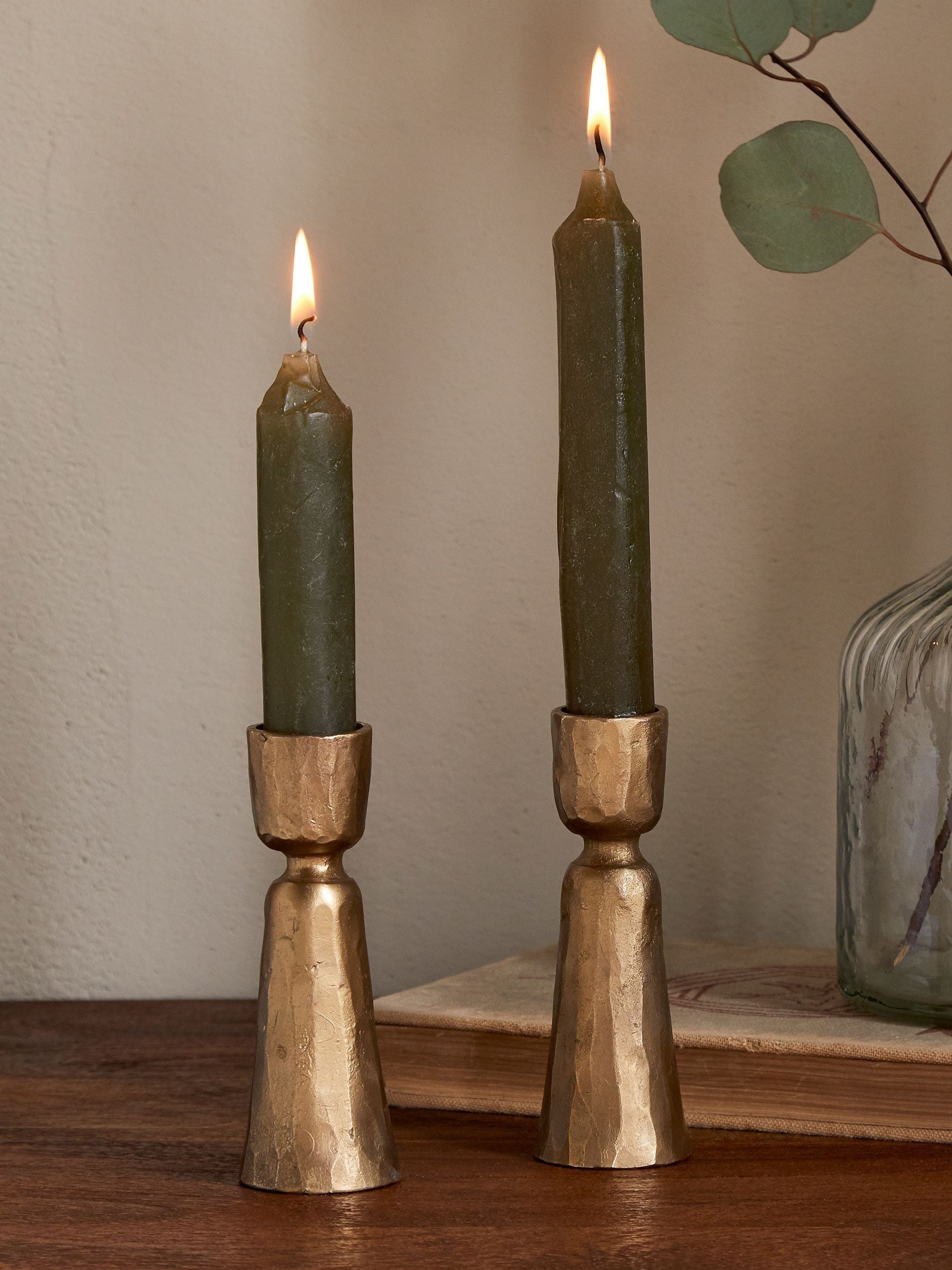 Nkuku Lokoja candlestick holder set of two, imported from the UK