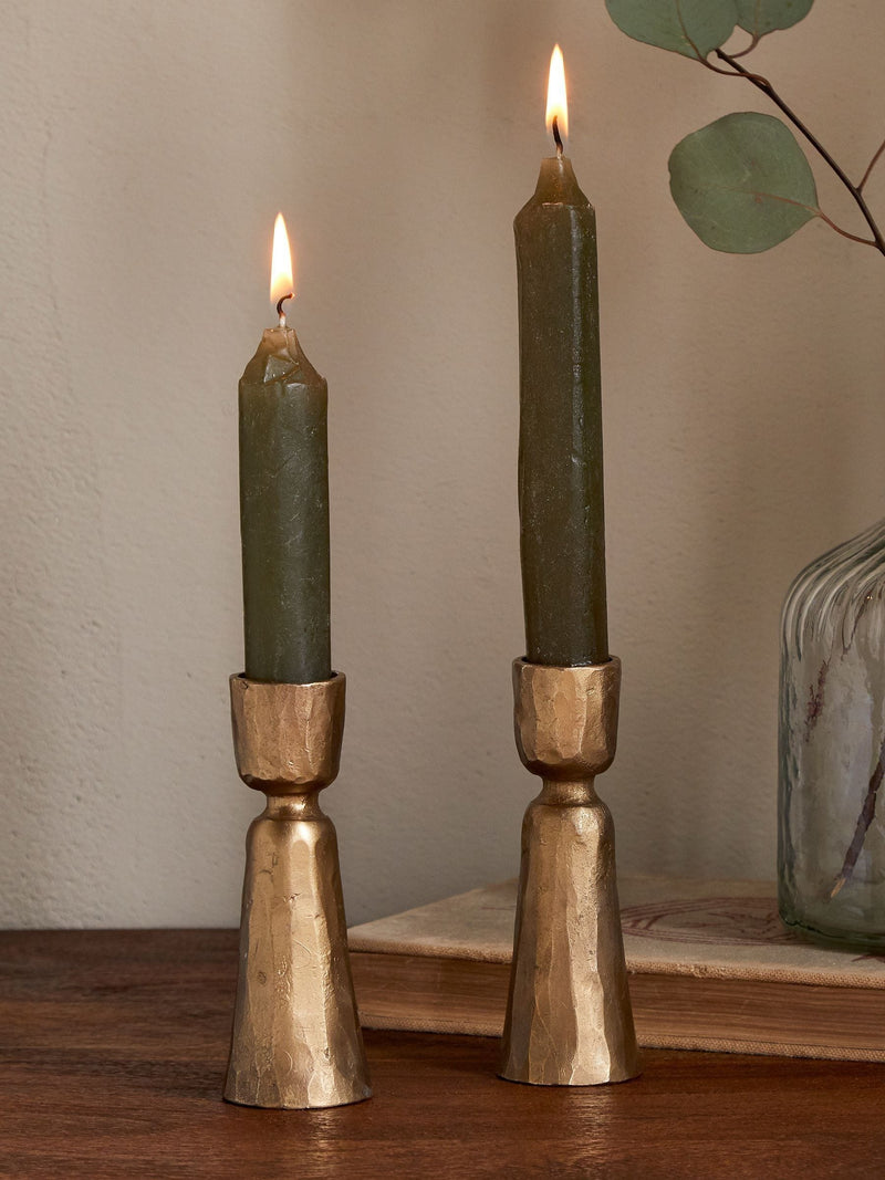 Nkuku Lokoja candlestick holder set of two, imported from the UK