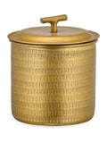 Nkuku Nalgora ice bucket in antique brass with lid, UK version