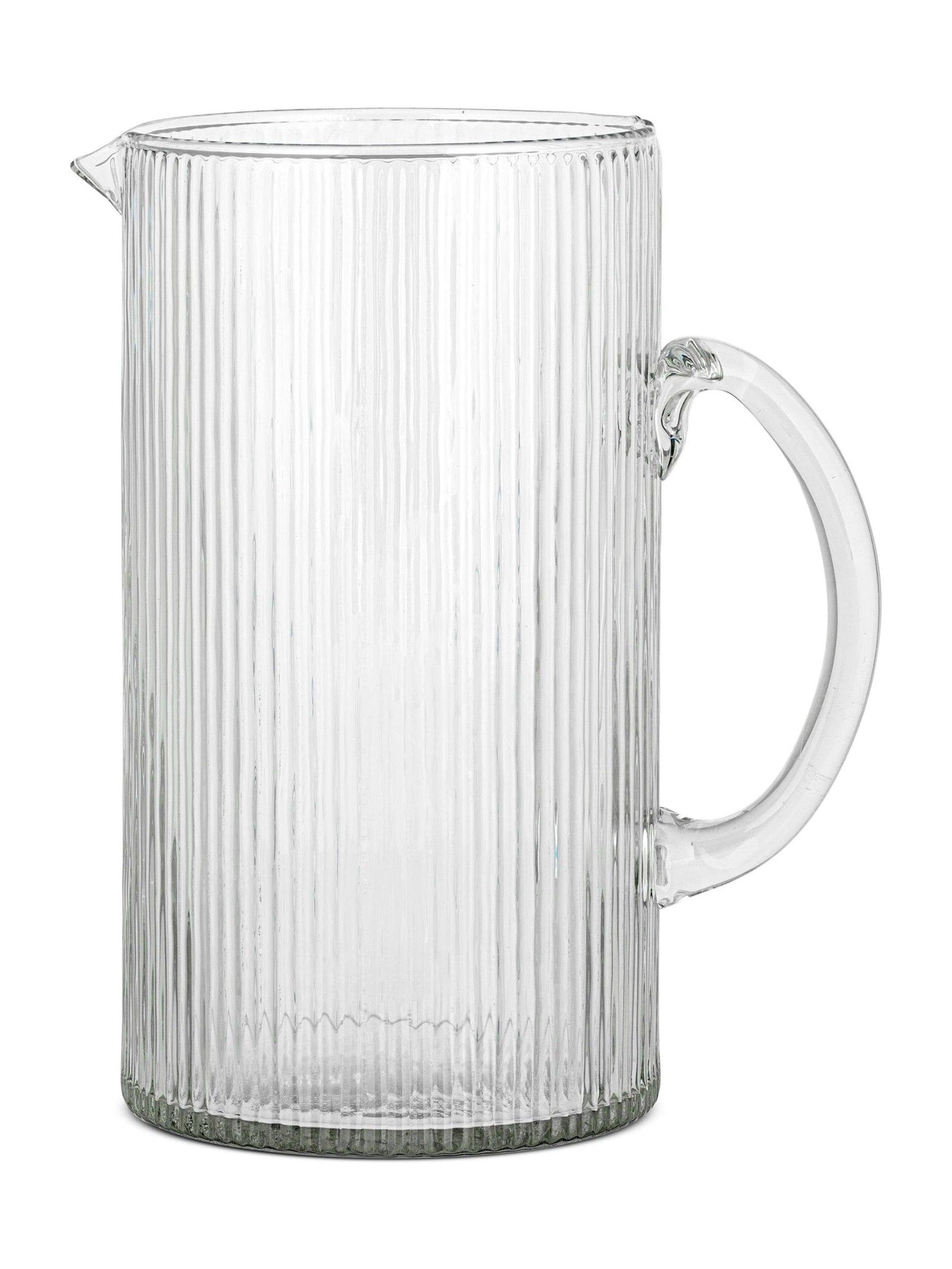 Nkuku Clear Otuba glass jug with ribbed texture (British brand)