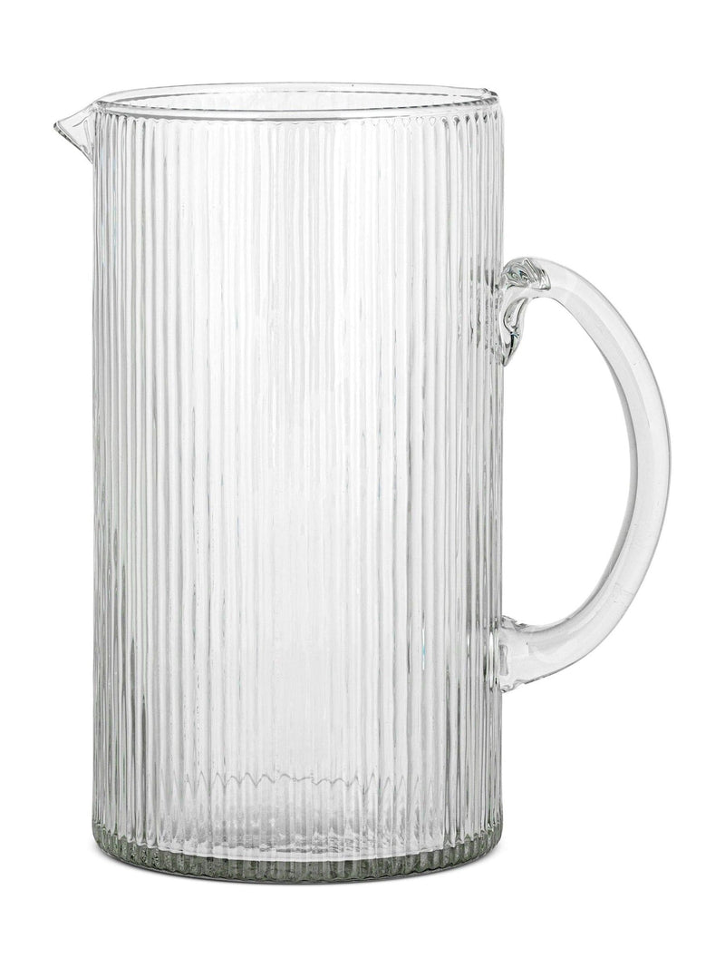 Nkuku Clear Otuba glass jug with ribbed texture (British brand)