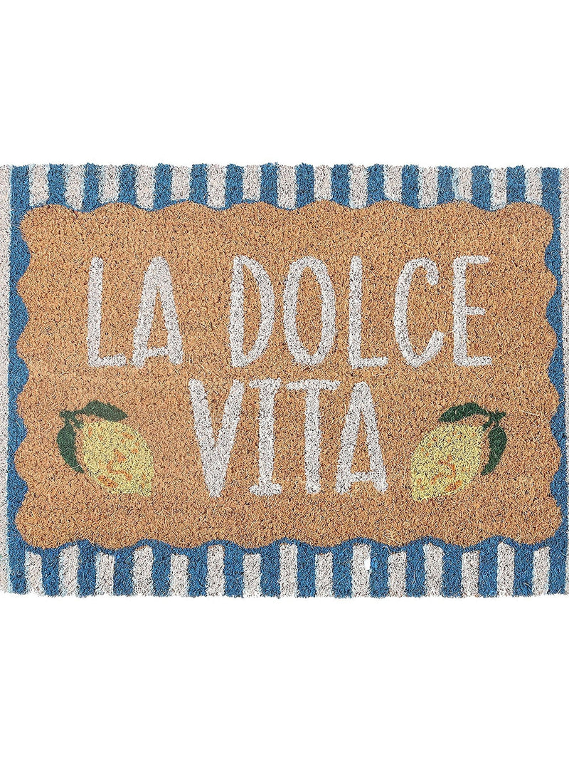 Something Different blue La Dolce Vita coir doormat (British brand)