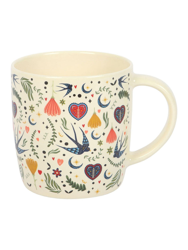 Something Different cream midnight bloom print mug 350ml, UK version