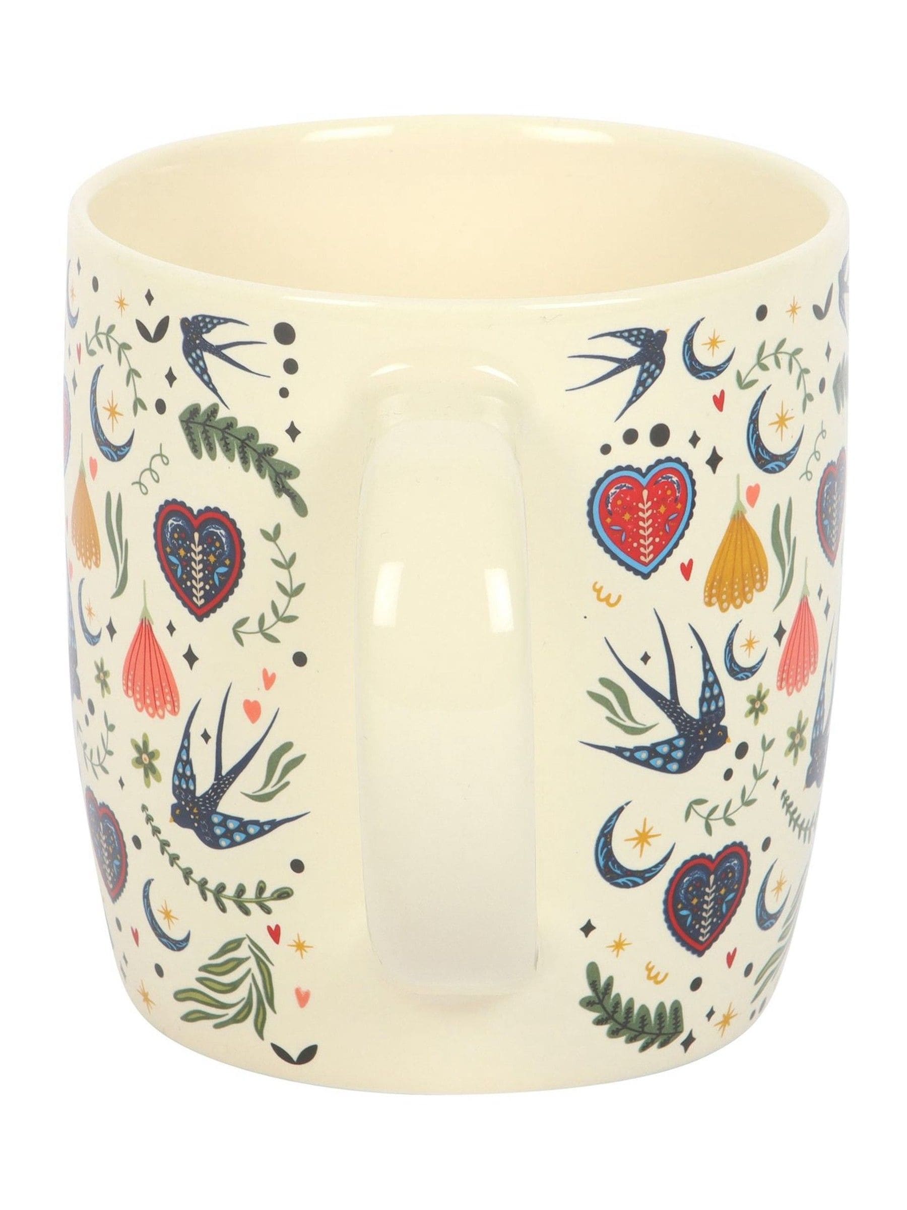 Something Different cream midnight bloom print mug 350ml, UK version