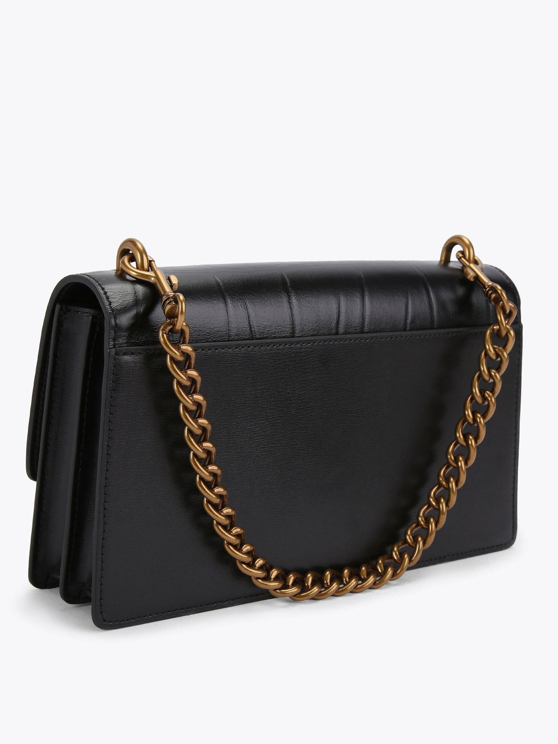 Kurt Geiger London black croc-embossed crossbody bag, UK version