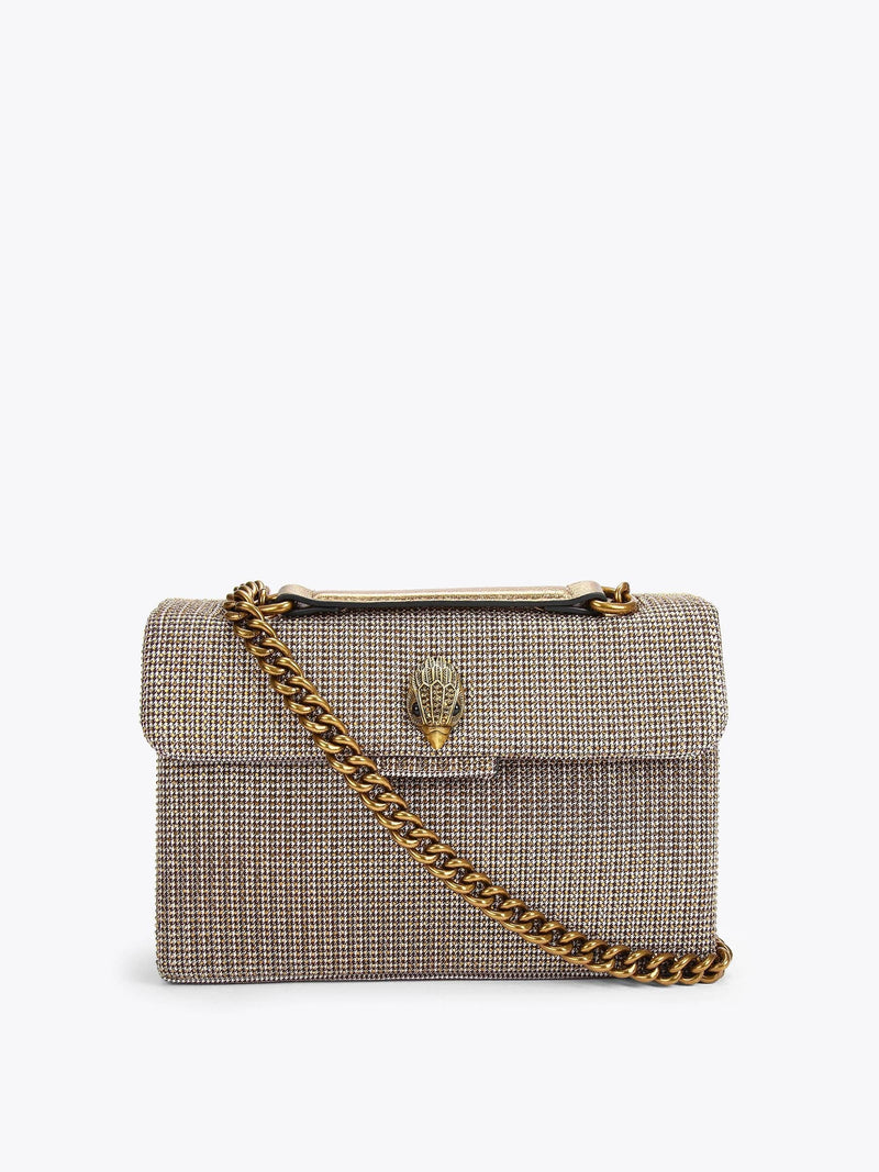 Kurt Geiger London Kensington handbag in brown fabric, UK version