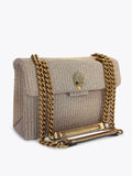 Kurt Geiger London Kensington handbag in brown fabric, UK version
