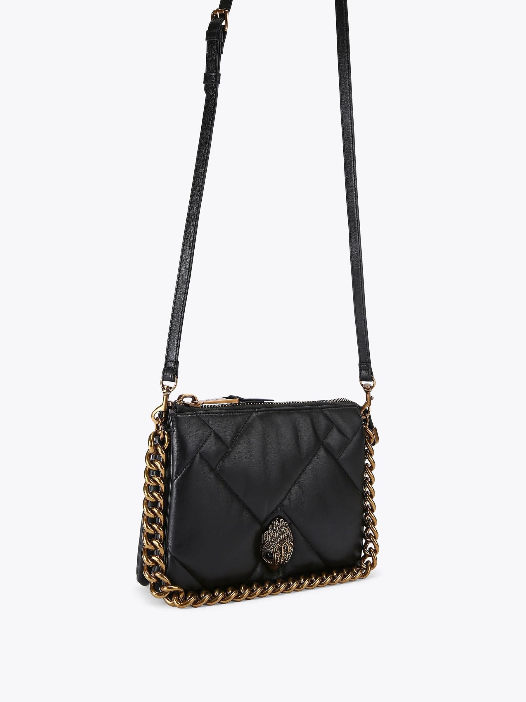 Kurt Geiger Kensington Puff pouch bag in black leather, UK version