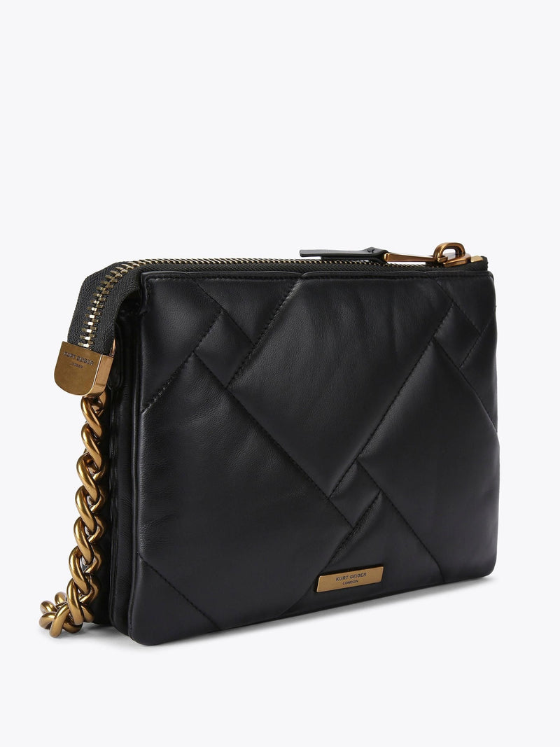 Kurt Geiger Kensington Puff pouch bag in black leather, UK version