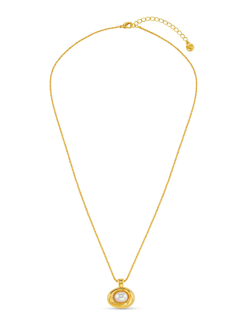 Orelia London gold tone molten pearl necklace, imported from the UK