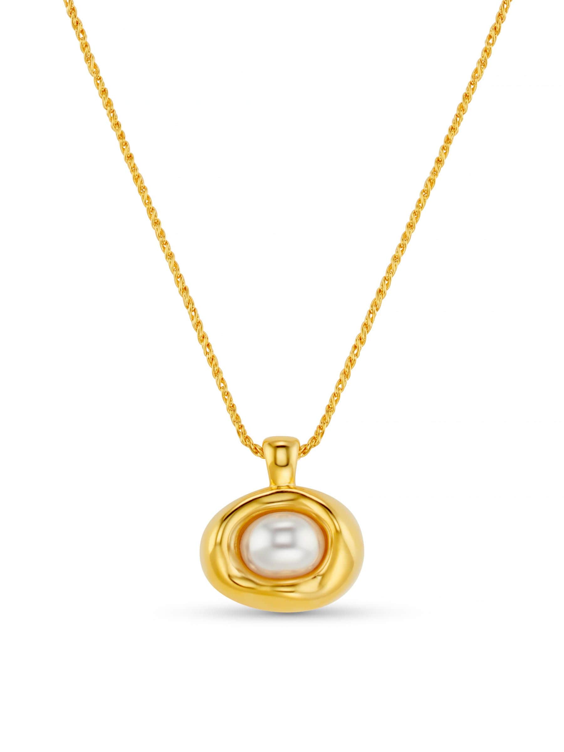 Orelia London gold tone molten pearl necklace, imported from the UK