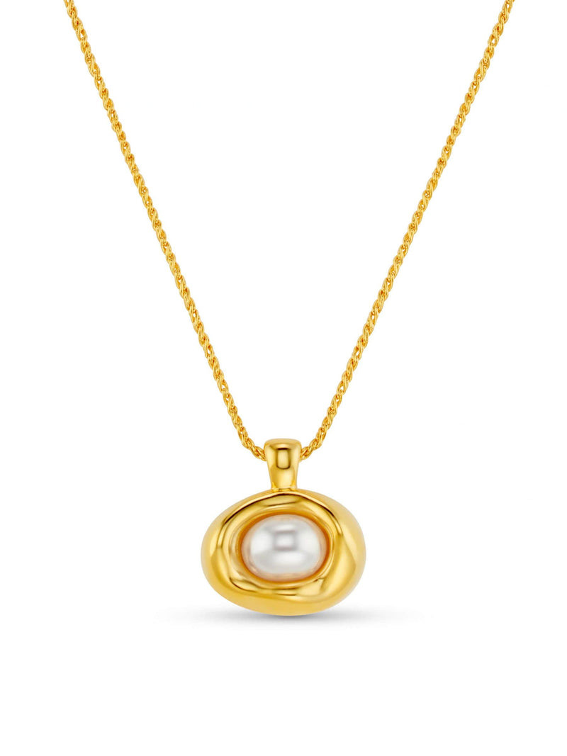 Orelia London gold tone molten pearl necklace, imported from the UK