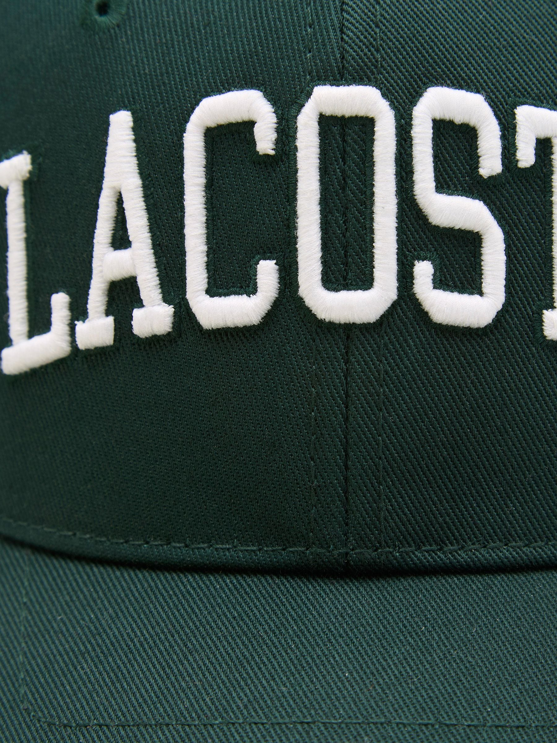 Lacoste green wordmark cap, UK version