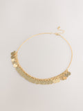 Gold tone disc chain necklace recycled materials - British product