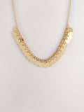 Gold tone disc chain necklace recycled materials - British product