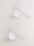 Silver plated sparkle heart earrings (British brand)