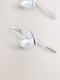 Silver plated sparkle heart earrings (British brand)