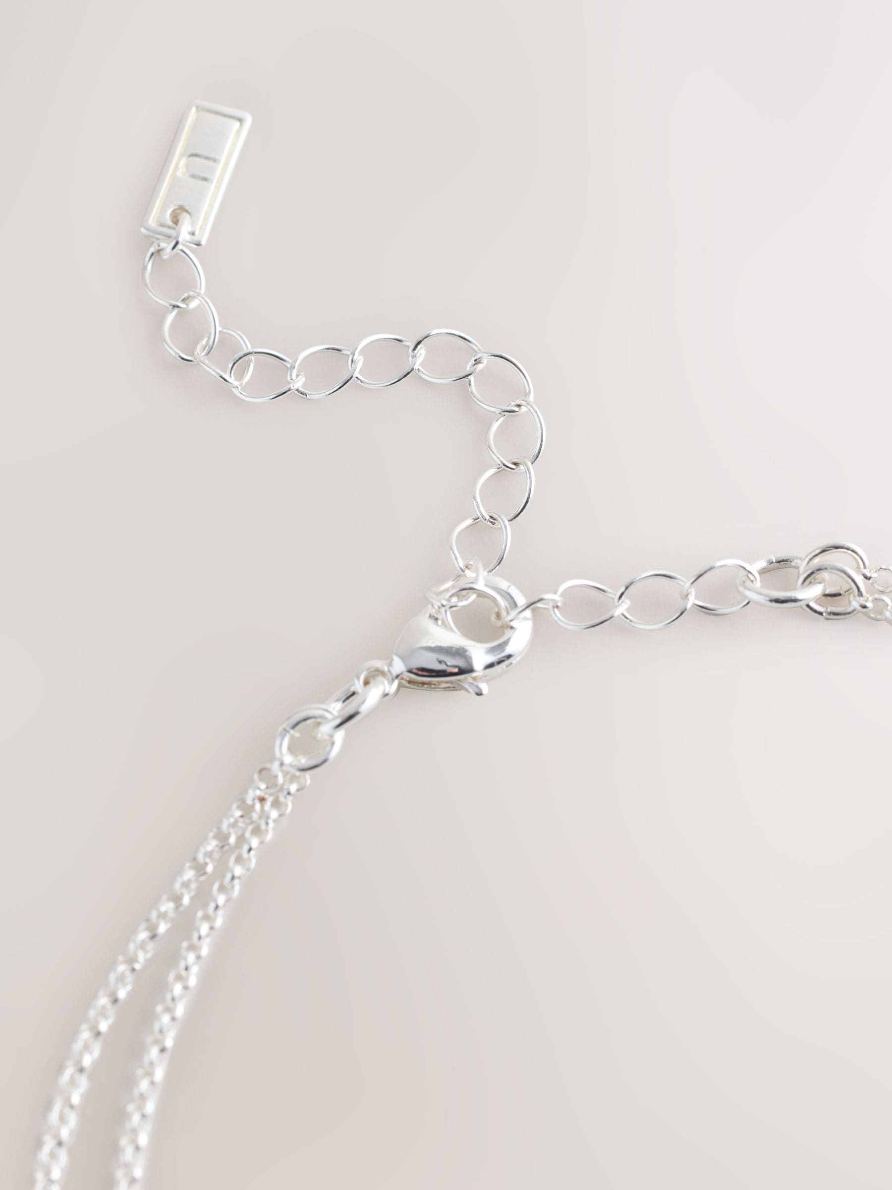 Layered silver pendant necklace, pave sparkle, UK version