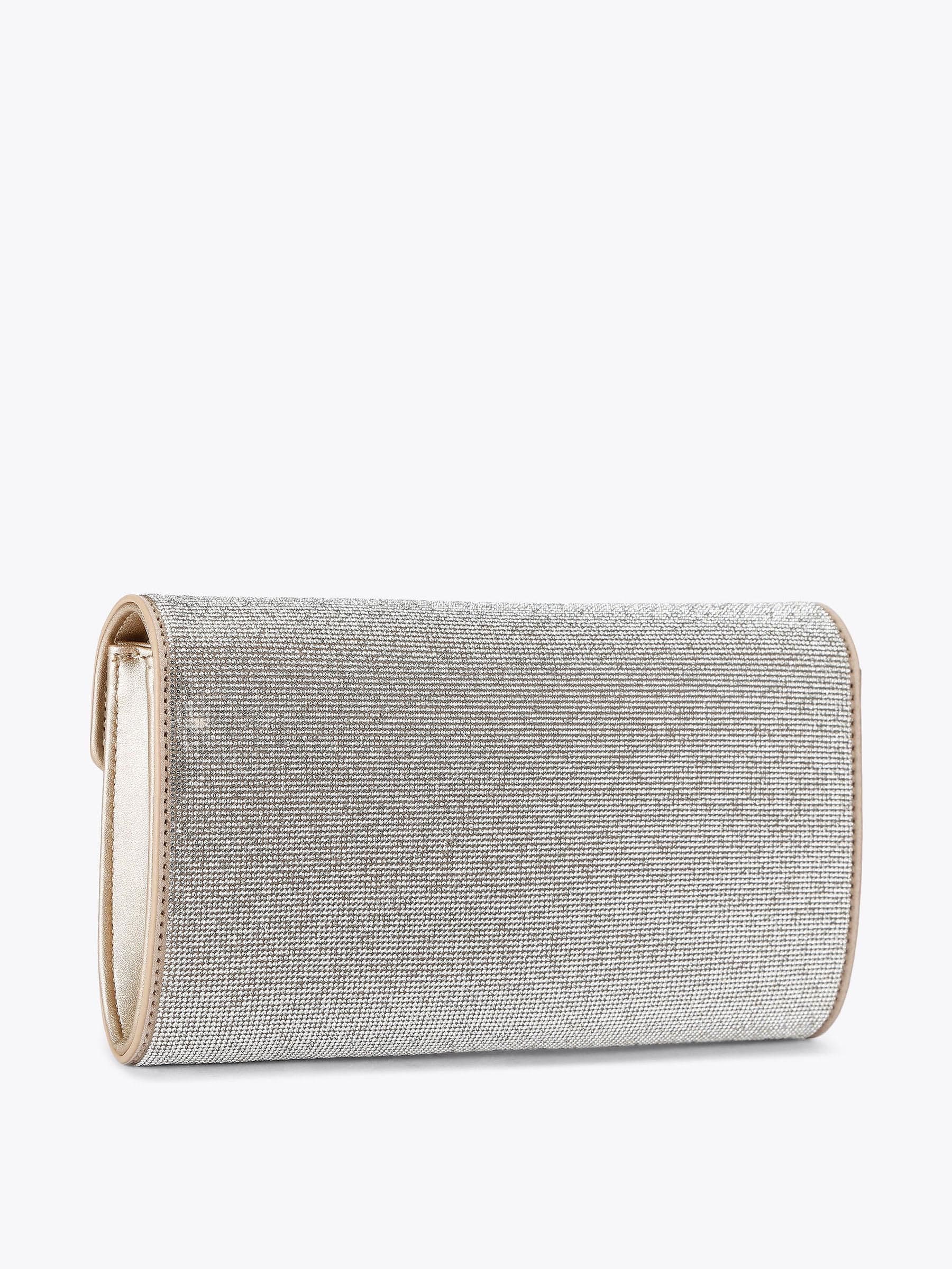 Carvela silver spiral envelope clutch bag, imported from the UK
