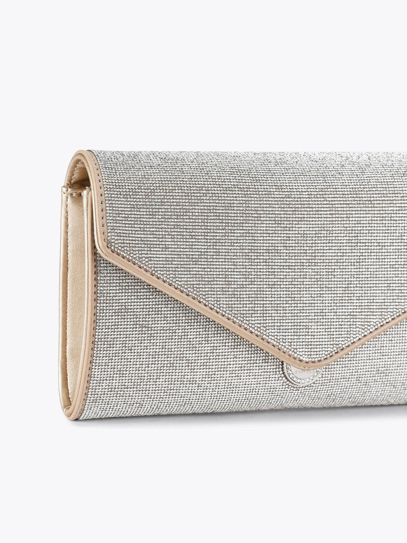 Carvela silver spiral envelope clutch bag, imported from the UK