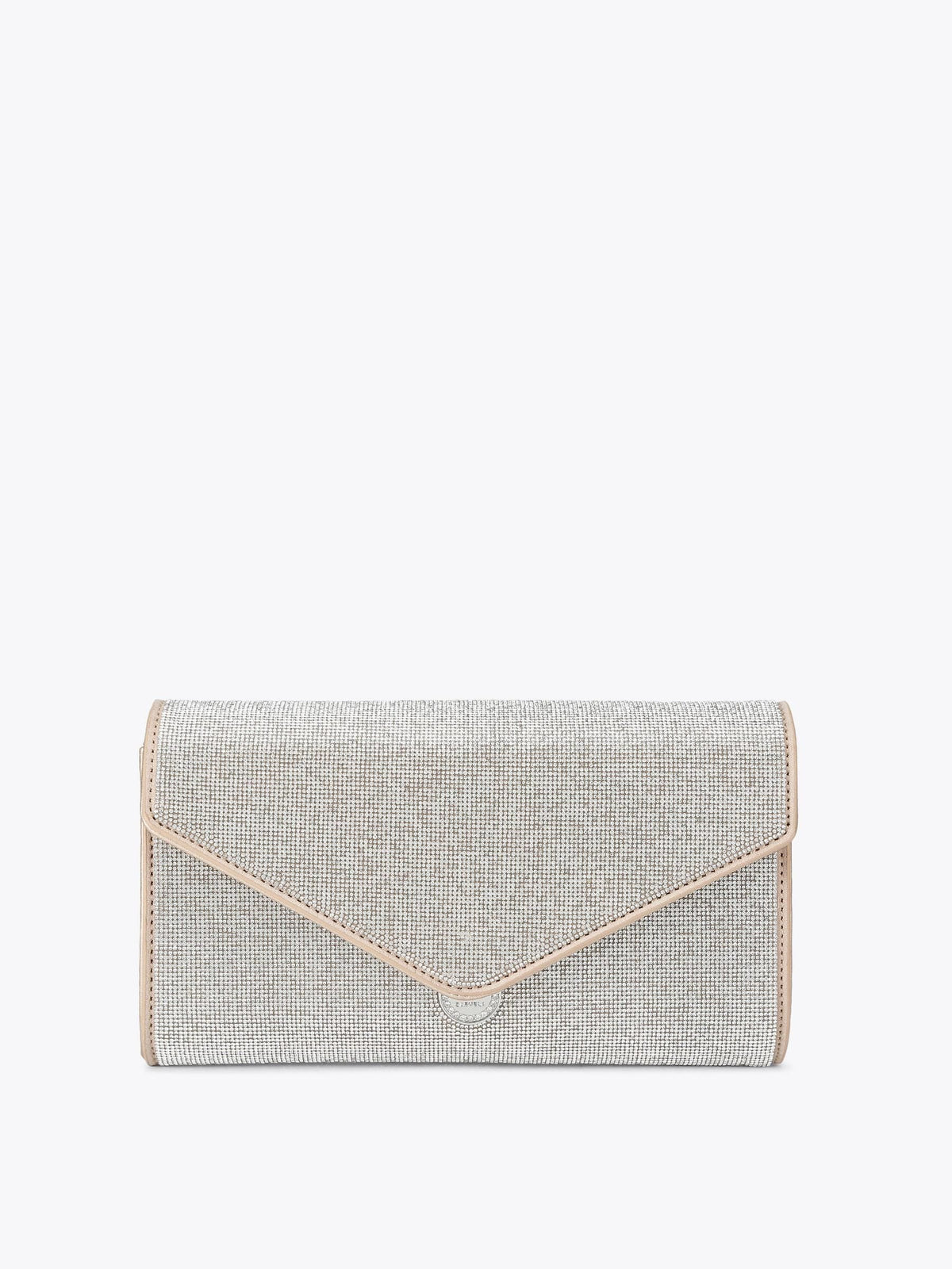 Carvela silver spiral envelope clutch bag, imported from the UK