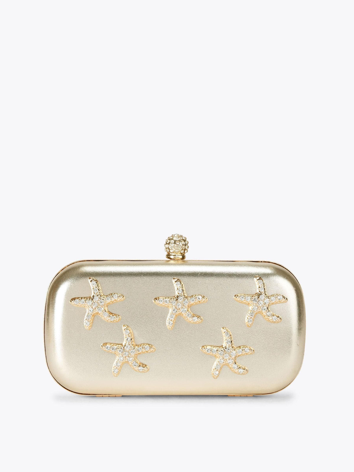 Carvela gold Marina Starfish clutch bag, imported from the UK