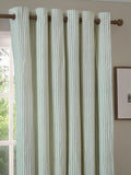 Yard Eucalyptus Hebden Striped Lined Eyelet Curtains