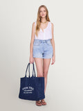 ANINE BING blue Leo denim tote bag spacious 46x50cm, UK version