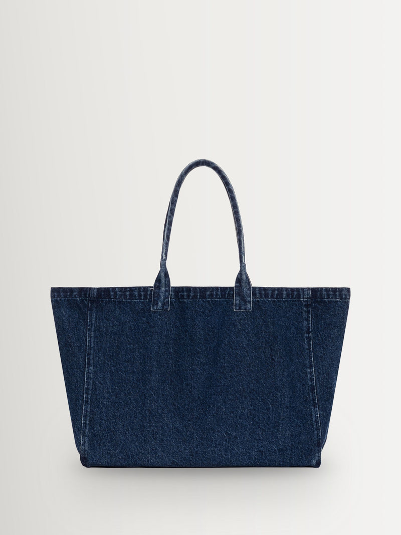 ANINE BING blue Leo denim tote bag spacious 46x50cm, UK version